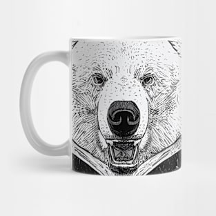 Bear Grizzly Wild Nature Illustration Line Epic Illustration Line Art Mug